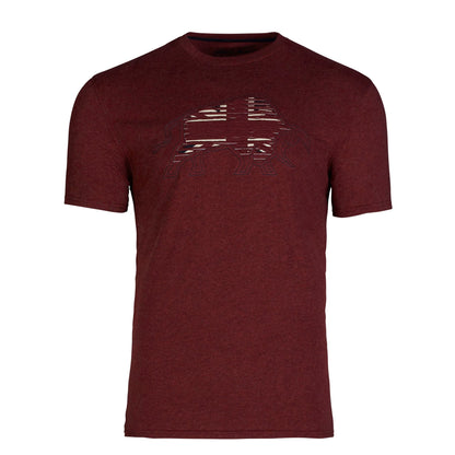 Claret - Front - Raging Bull Mens Slash Logo T-Shirt
