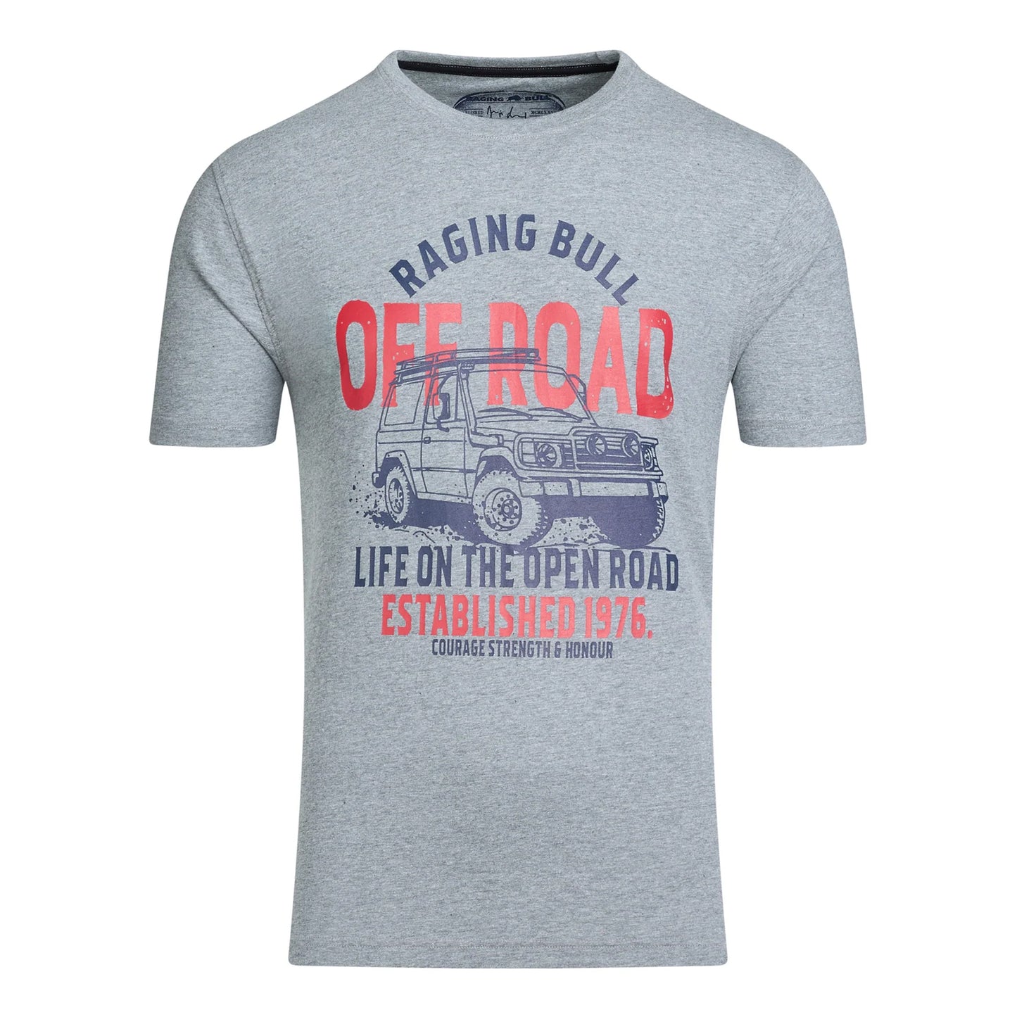 Grey Marl - Front - Raging Bull Mens Off Road T-Shirt