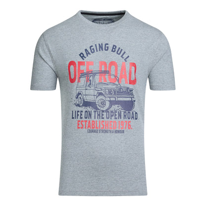 Grey Marl - Front - Raging Bull Mens Off Road T-Shirt