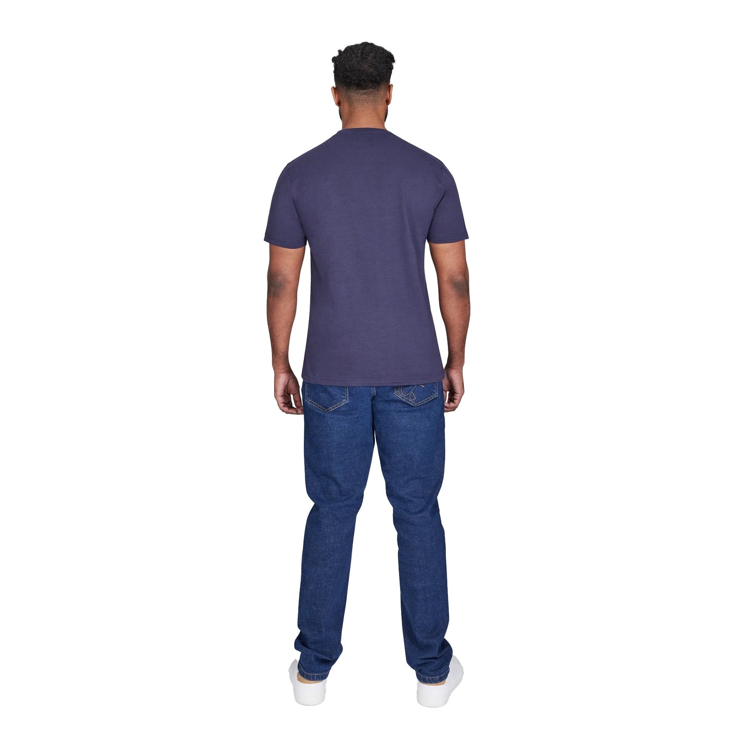 Navy - Back - Raging Bull Mens Script T-Shirt