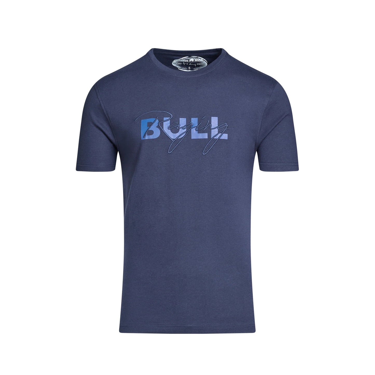 Navy - Front - Raging Bull Mens Script T-Shirt