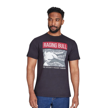 Black - Side - Raging Bull Mens Teamwork T-Shirt