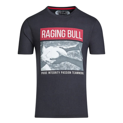 Black - Front - Raging Bull Mens Teamwork T-Shirt