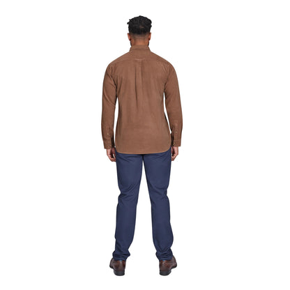 Brown - Back - Raging Bull Mens Corduroy Long-Sleeved Shirt