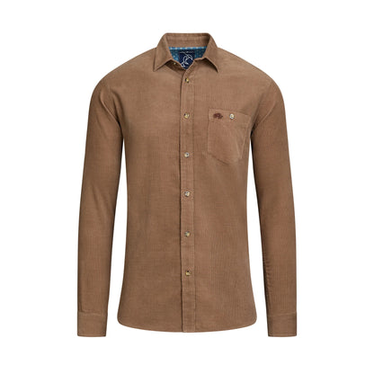Brown - Front - Raging Bull Mens Corduroy Long-Sleeved Shirt