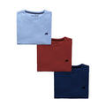 Blue-Red-Navy - Front - Raging Bull Mens Classic Organic Cotton T-Shirt (Pack of 3)