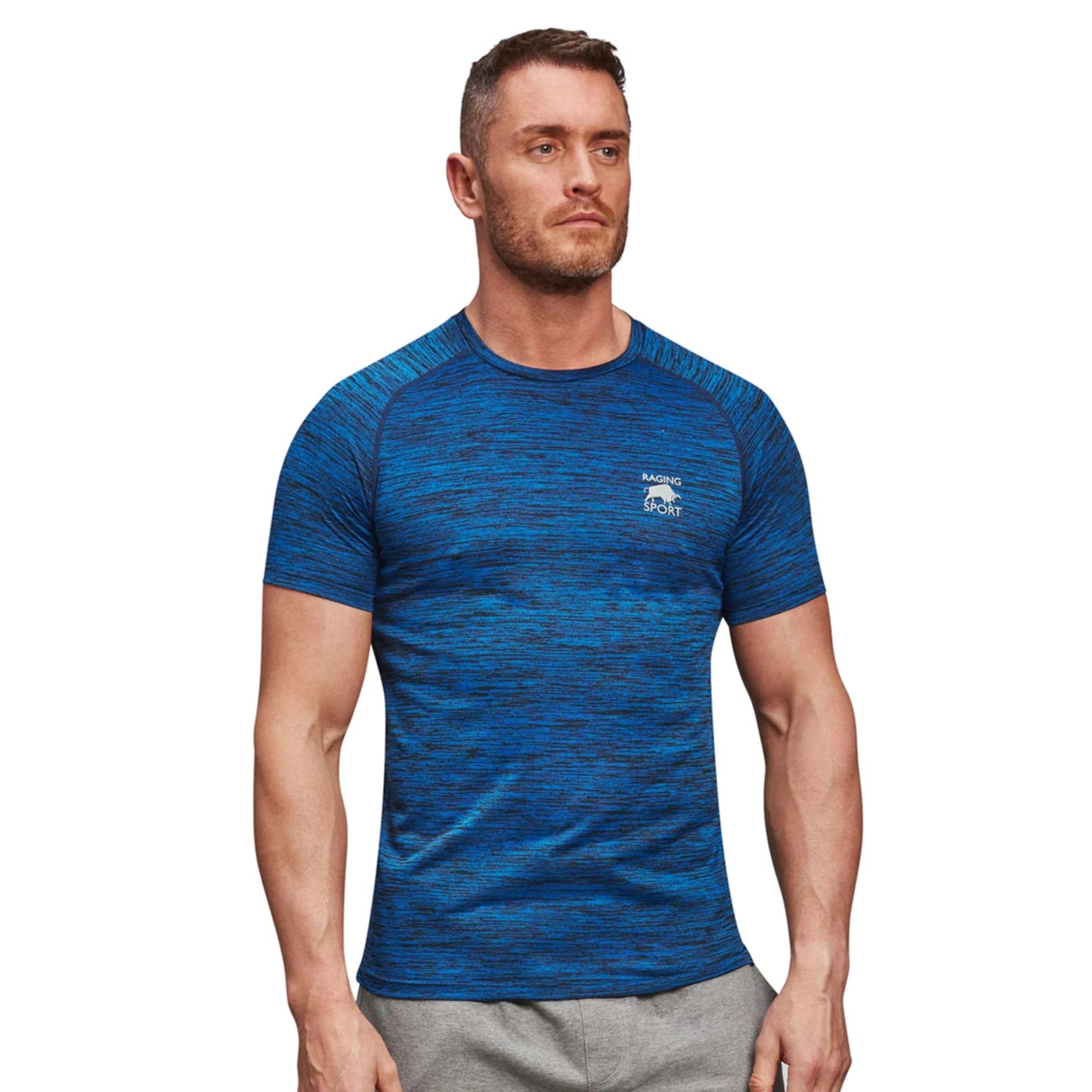 Cobalt Blue - Side - Raging Bull Mens Performance T-Shirt