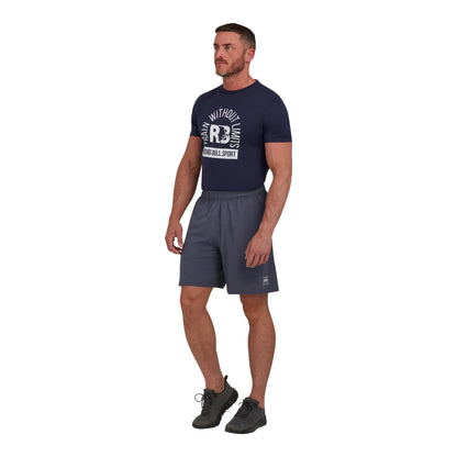 Dark Grey Marl - Side - Raging Bull Mens RB Sport Logo Running Shorts