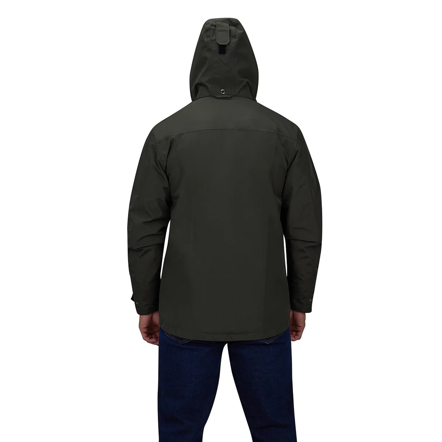 Khaki - Back - Raging Bull Mens Waterproof Jacket