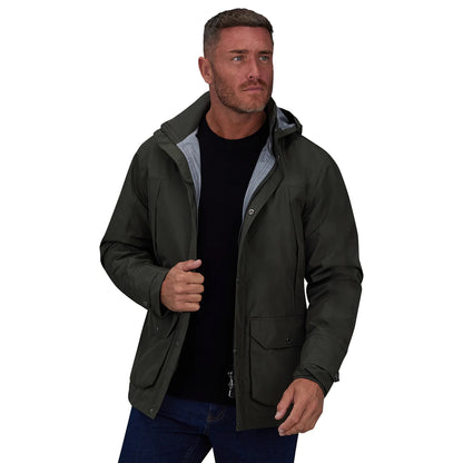 Khaki - Side - Raging Bull Mens Waterproof Jacket