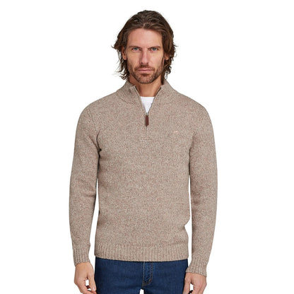Toast - Side - Raging Bull Mens Flecked Chunky Knit Quarter Zip Jumper