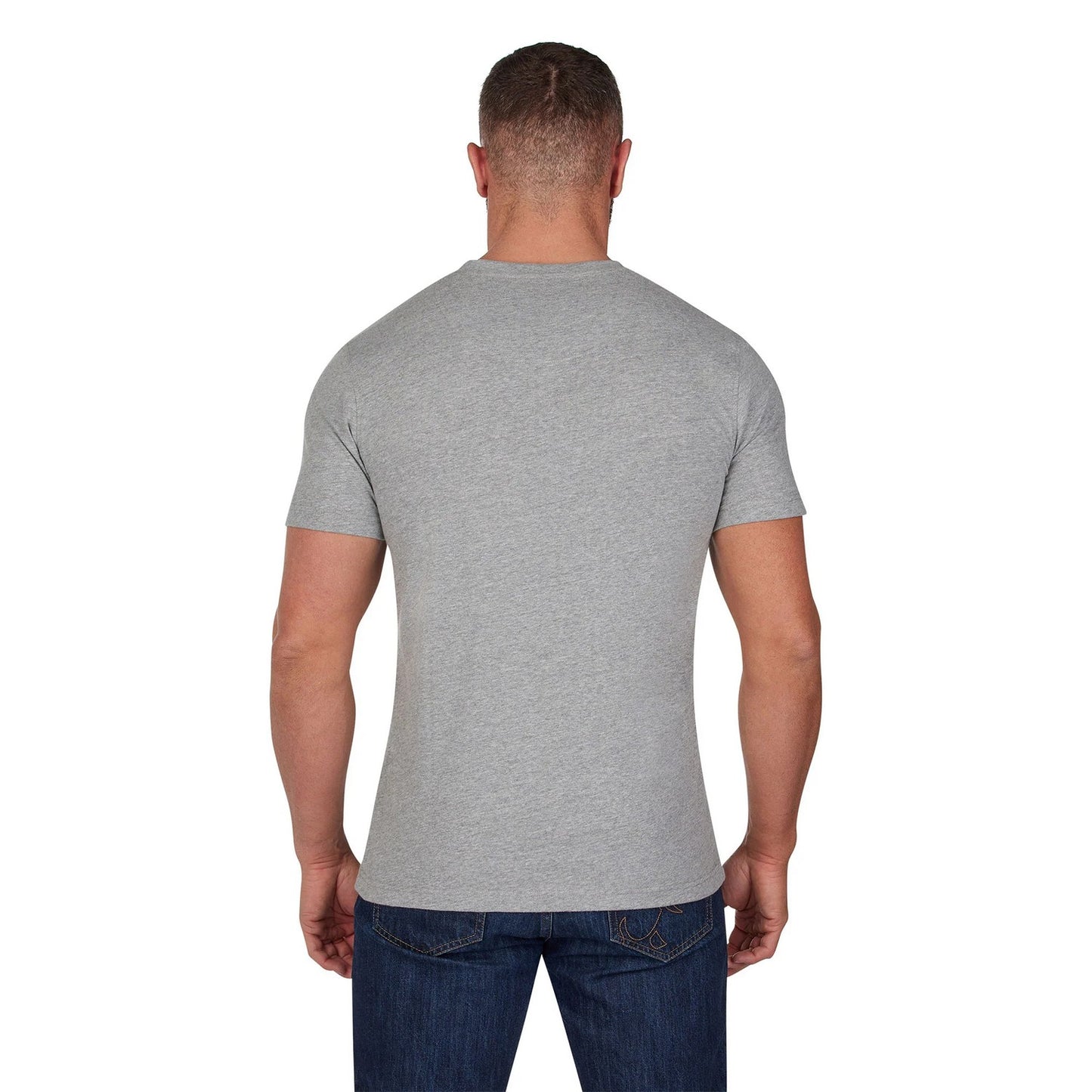 Grey Marl - Back - Raging Bull Mens Organic V Neck Classic T-Shirt