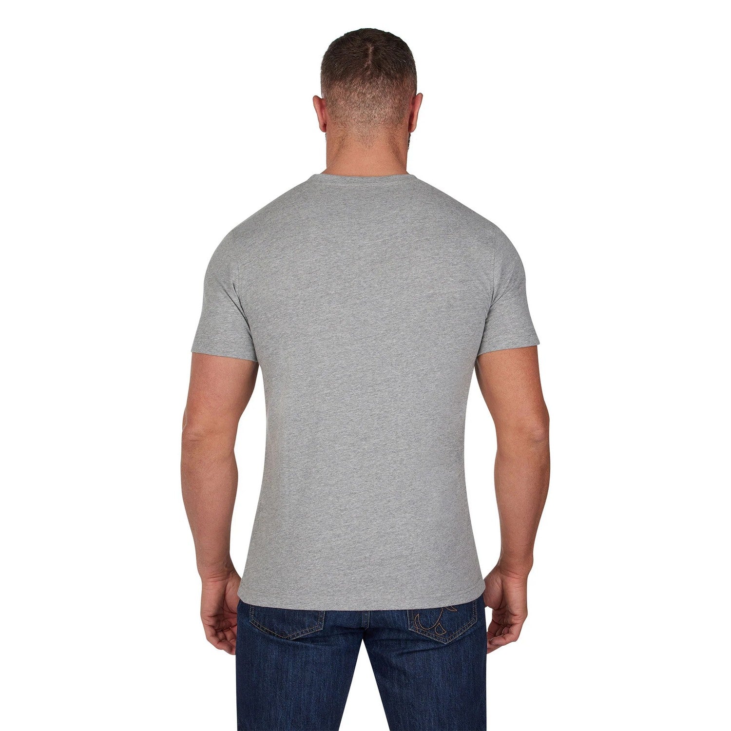 Grey Marl - Back - Raging Bull Mens Organic V Neck Classic T-Shirt