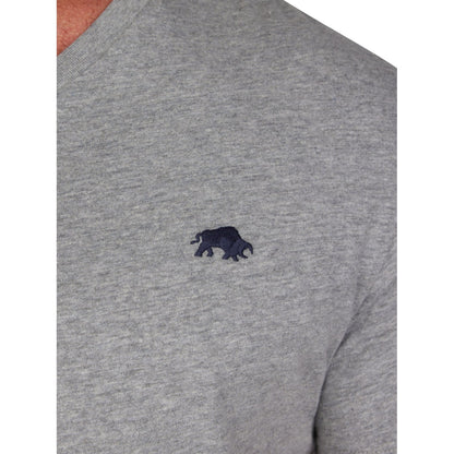 Grey Marl - Side - Raging Bull Mens Organic V Neck Classic T-Shirt