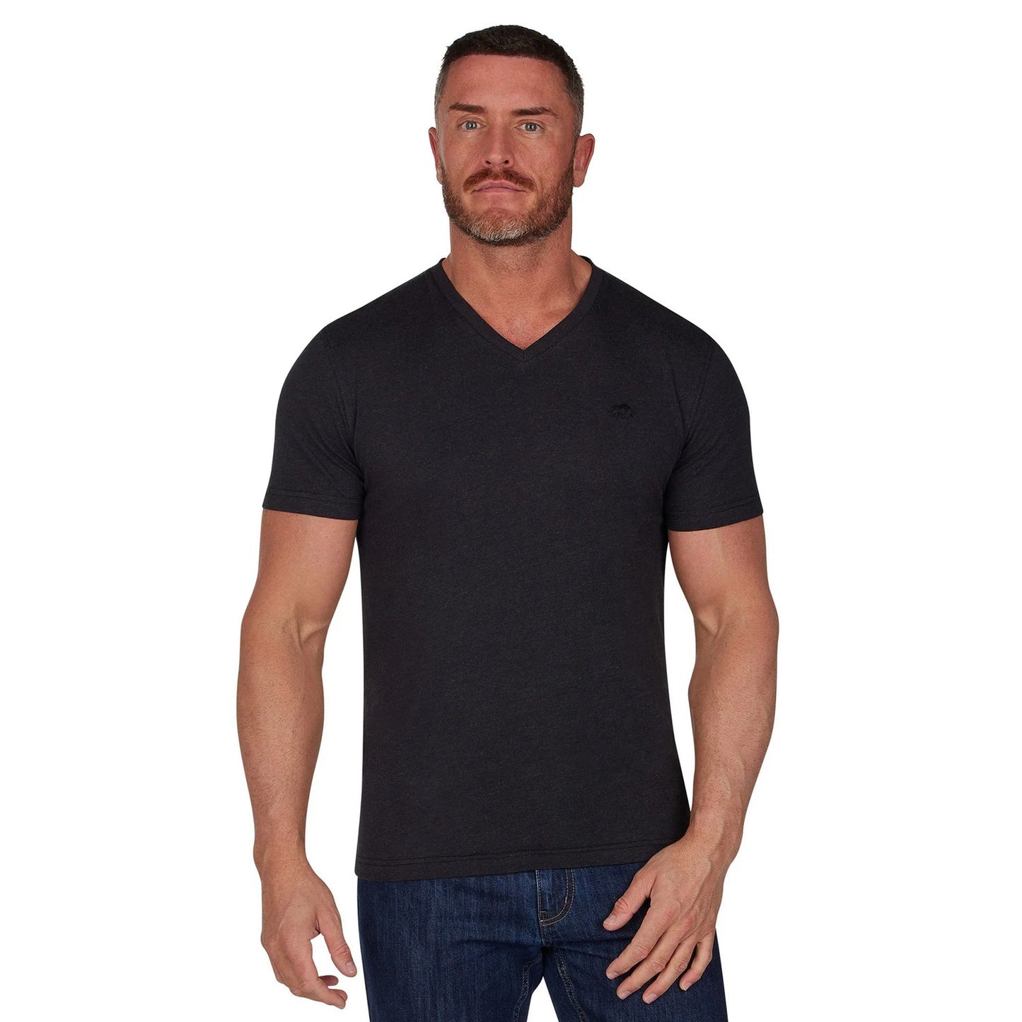 Black - Front - Raging Bull Mens Organic V Neck Classic T-Shirt