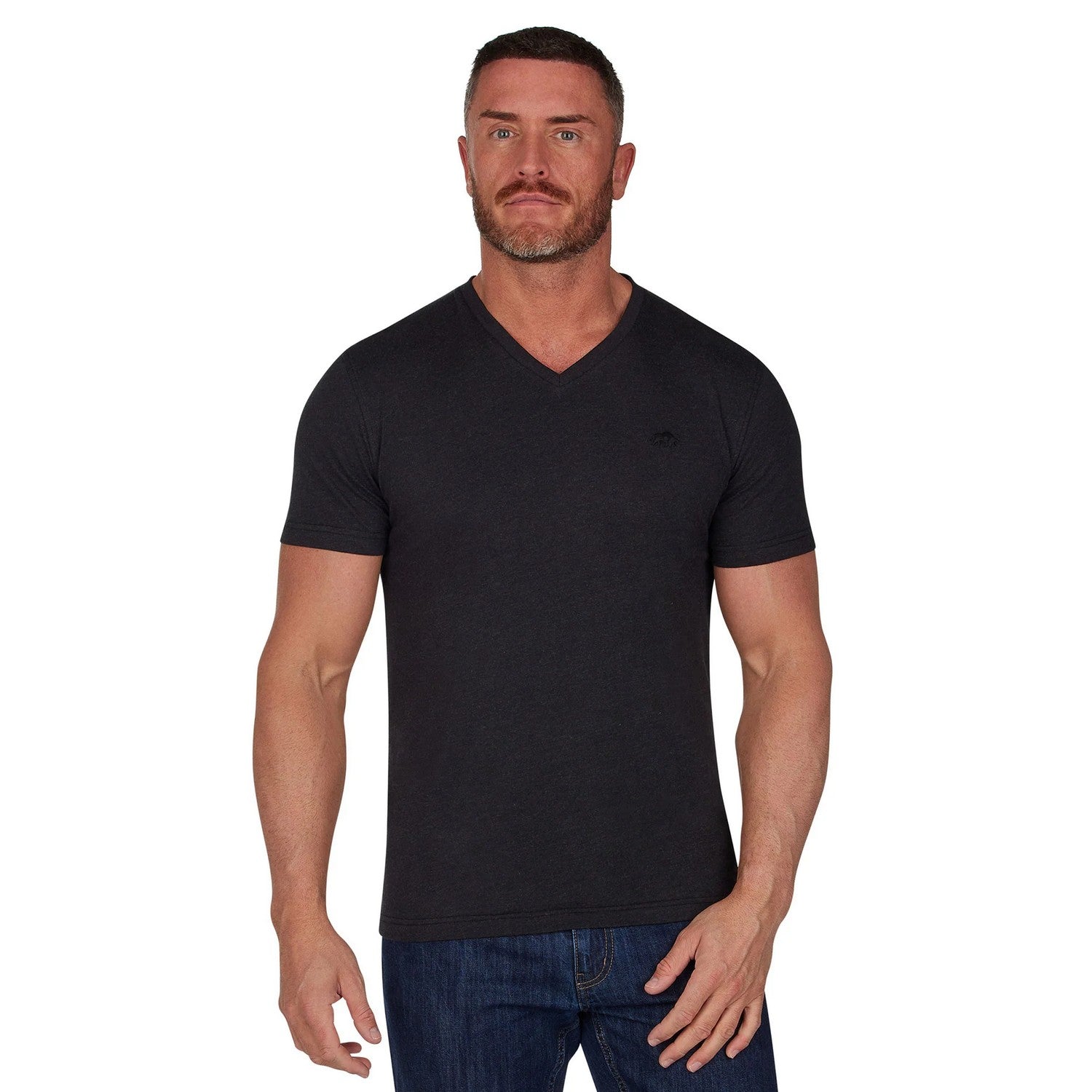 Black - Front - Raging Bull Mens Organic V Neck Classic T-Shirt