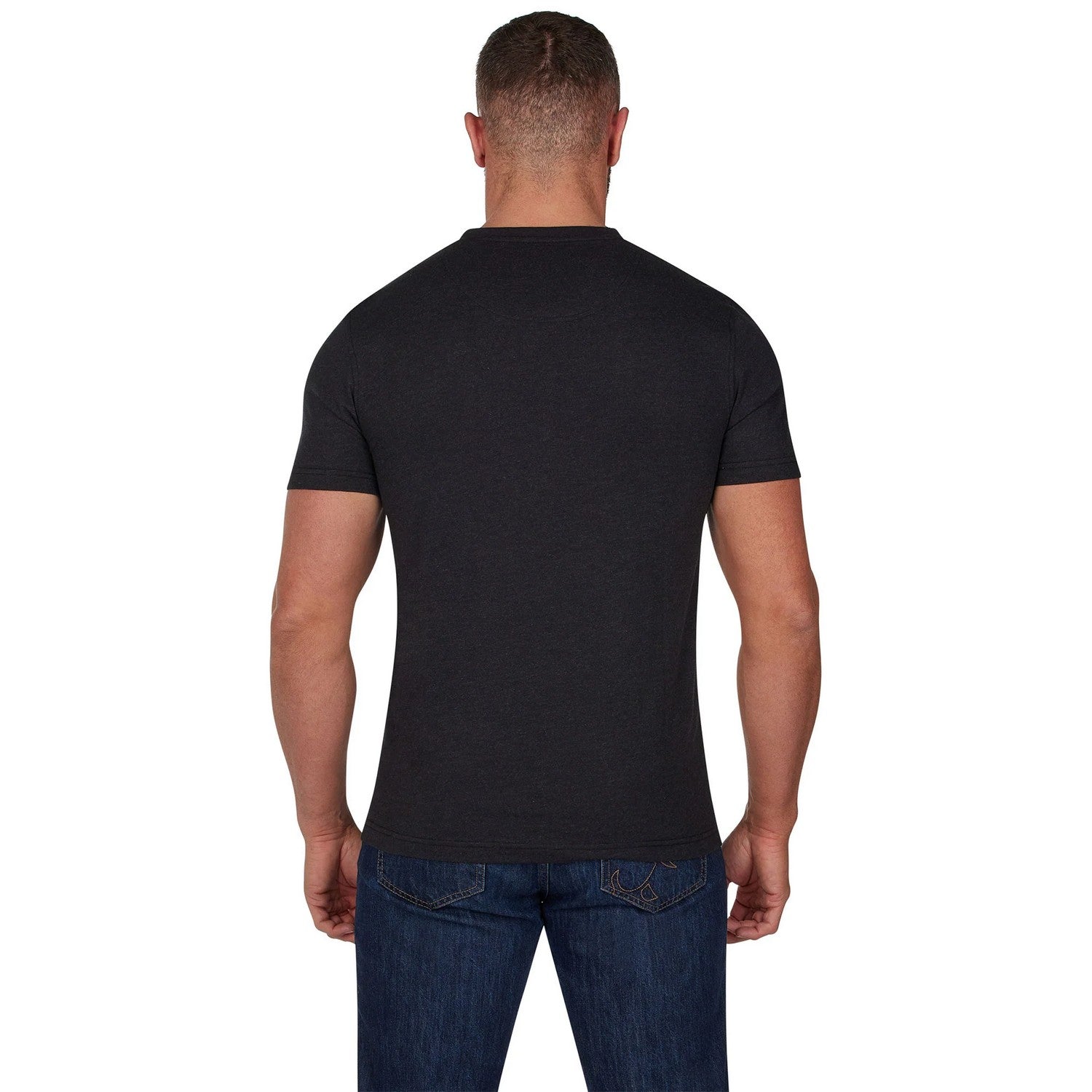 Black - Back - Raging Bull Mens Organic V Neck Classic T-Shirt