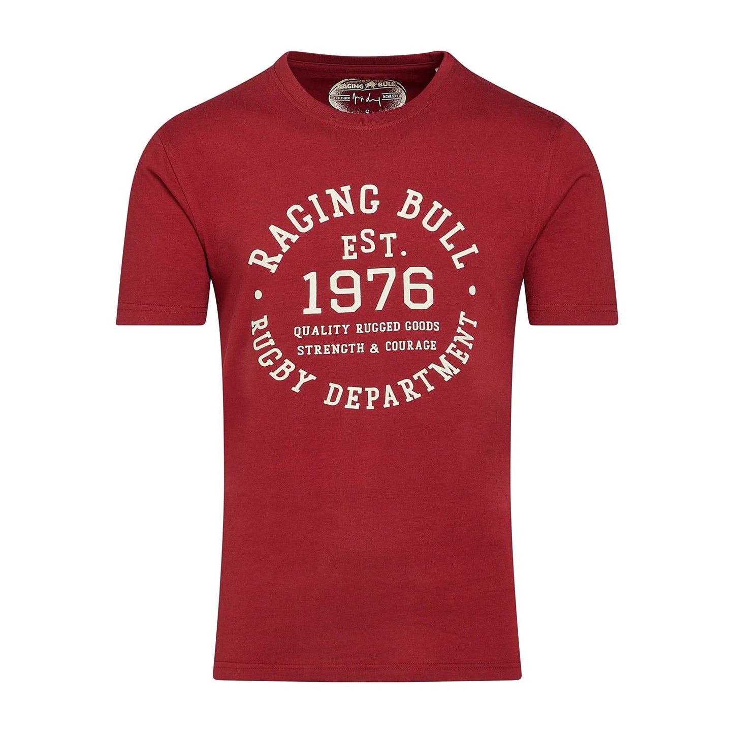 Claret - Front - Raging Bull Mens Rugby Department T-Shirt