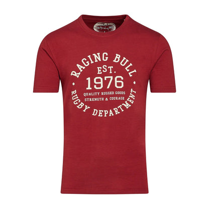 Claret - Front - Raging Bull Mens Rugby Department T-Shirt