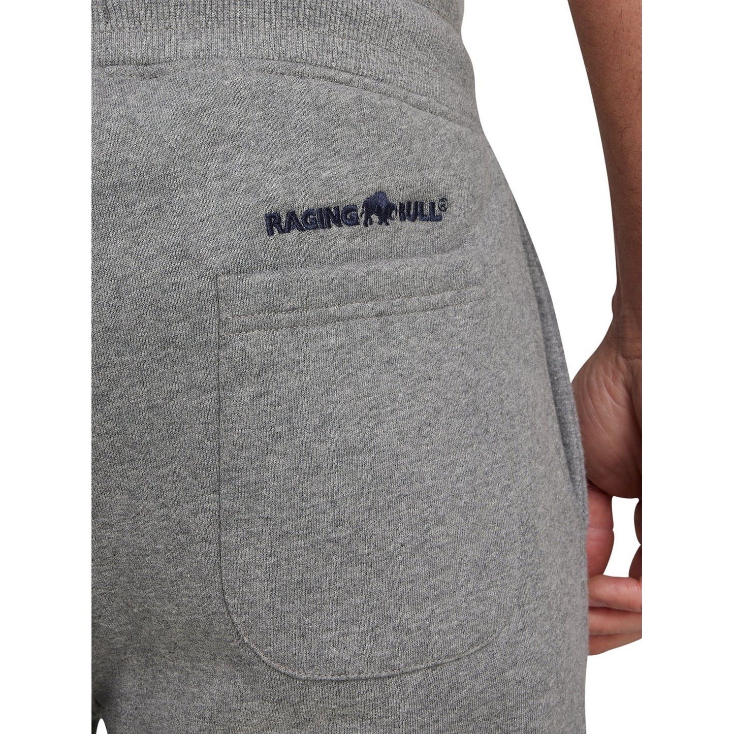 Grey Marl - Side - Raging Bull Mens Cuffed Jogging Bottoms