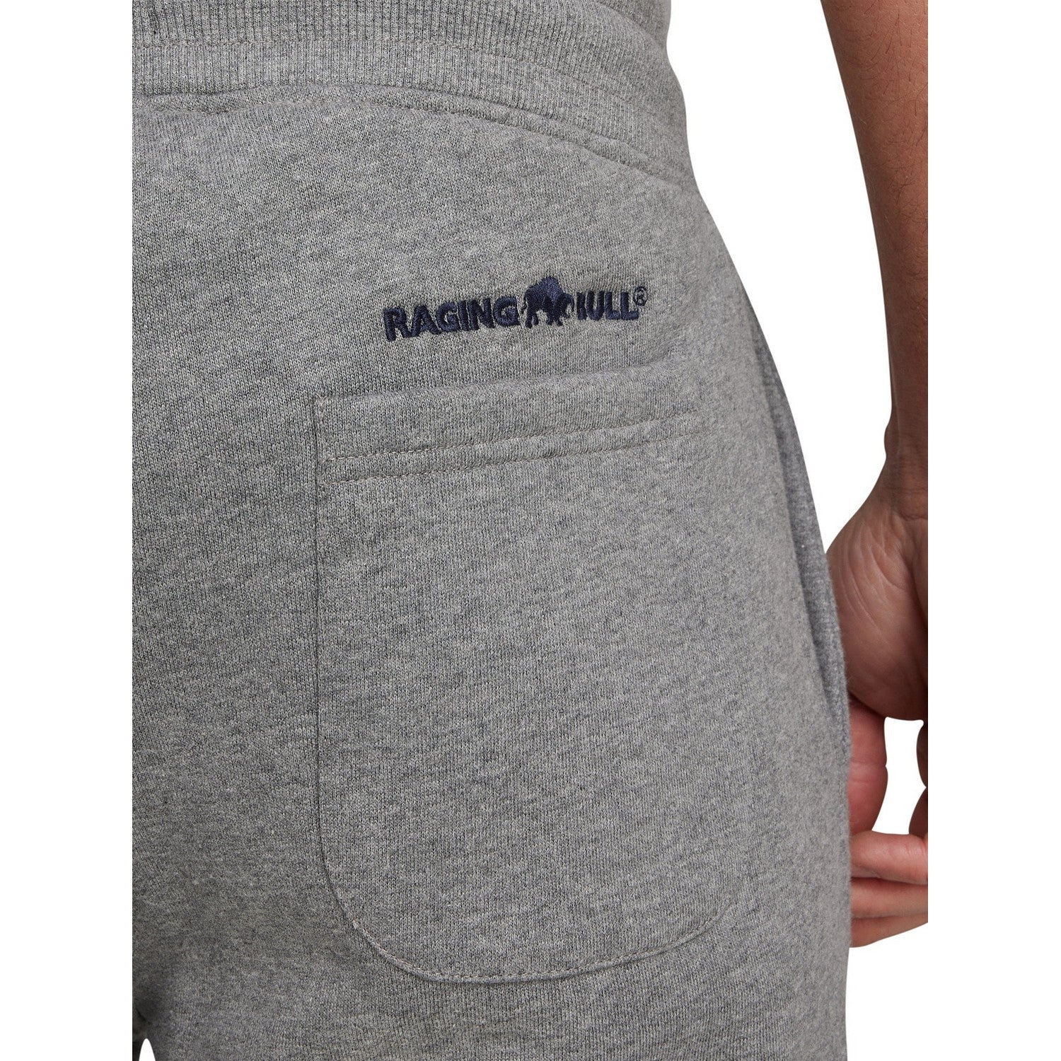 Grey Marl - Side - Raging Bull Mens Cuffed Jogging Bottoms