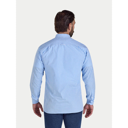 Sky Blue - Back - Raging Bull Mens Gingham Classic Long-Sleeved Shirt