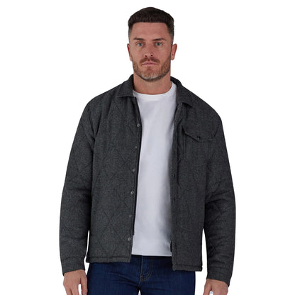 Charcoal - Back - Raging Bull Mens Quilted Herringbone Padded Jacket