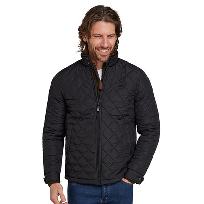 Black - Side - Raging Bull Mens Quilted Lightweight Harrington Padded Jacket