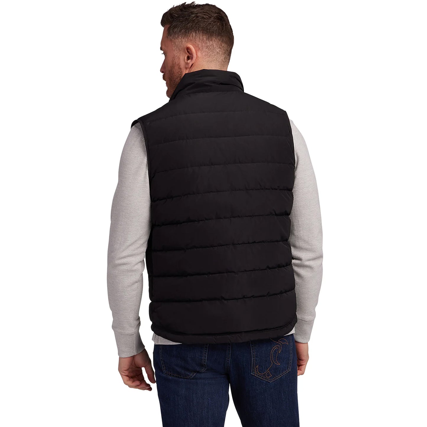 Black - Back - Raging Bull Mens Quilted Midweight Gilet