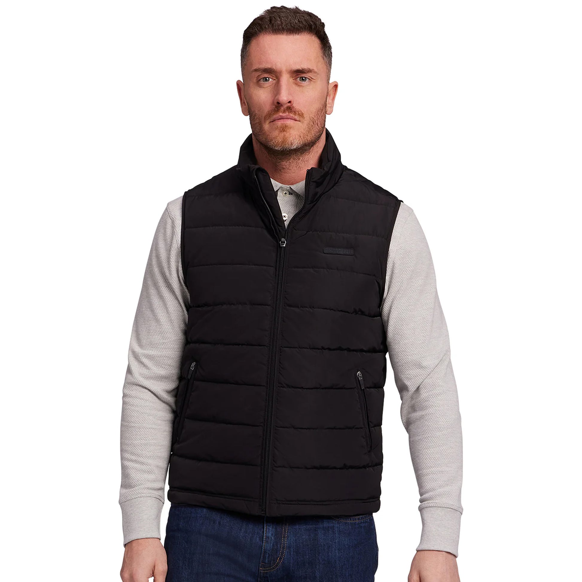 Black - Side - Raging Bull Mens Quilted Midweight Gilet