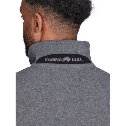 Charcoal - Side - Raging Bull Mens Classic Patch Pique Long-Sleeved Polo Shirt