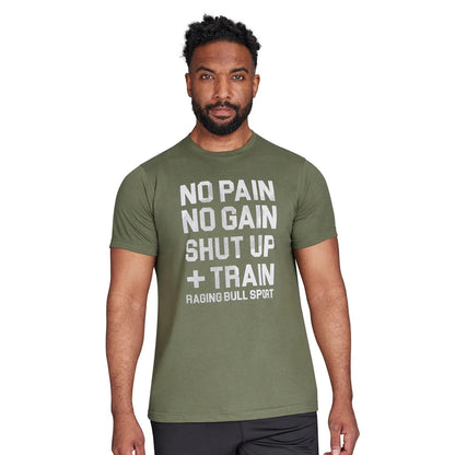 Army Green - Lifestyle - Raging Bull Mens RB Sport No Limits T-Shirt