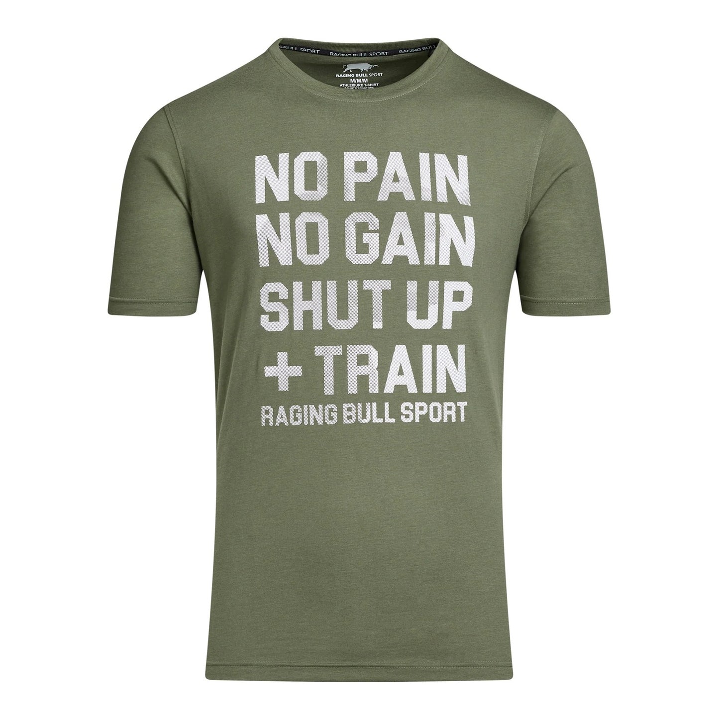 Army Green - Front - Raging Bull Mens RB Sport No Limits T-Shirt