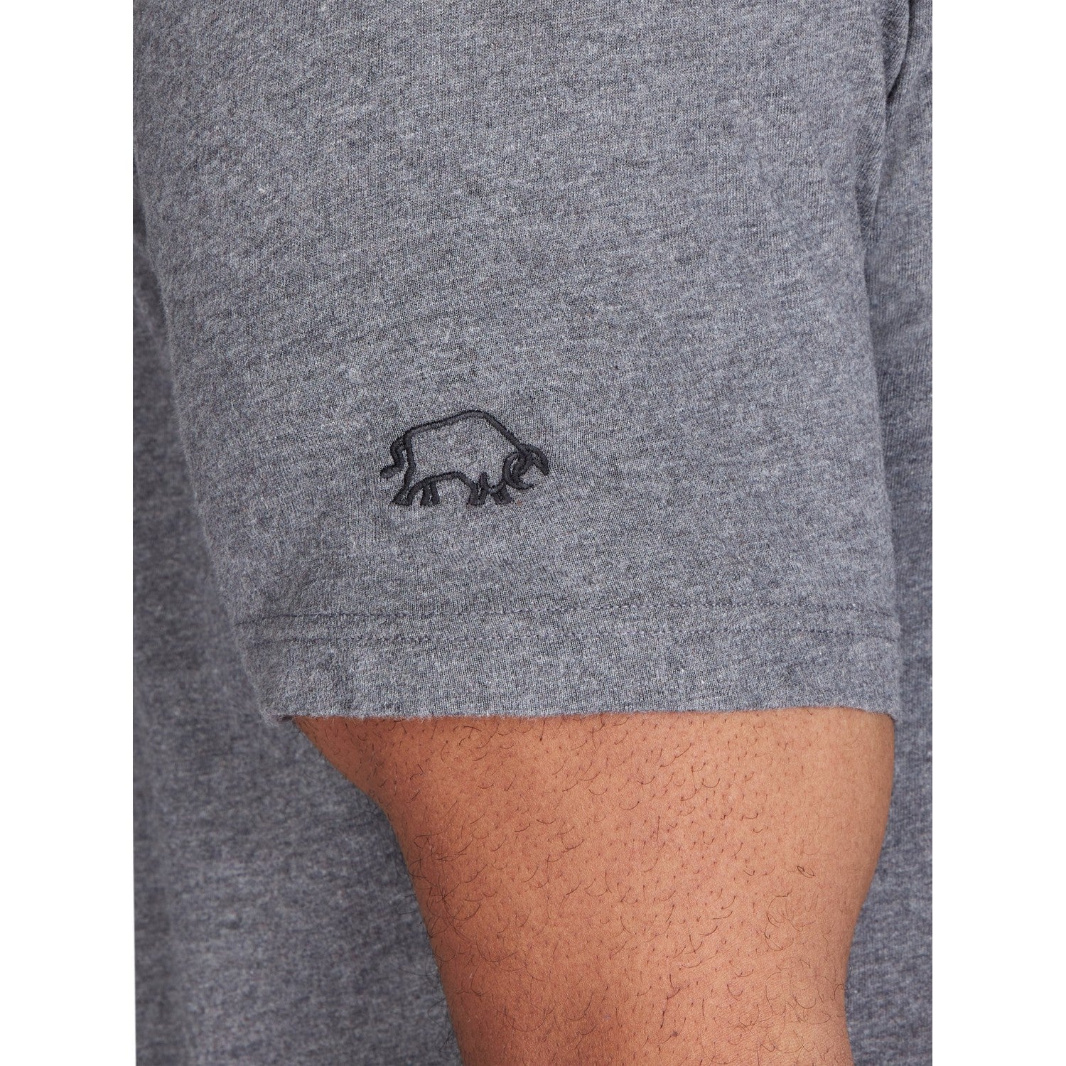Charcoal - Back - Raging Bull Mens Logo Bouclé T-Shirt