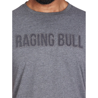 Charcoal - Side - Raging Bull Mens Logo Bouclé T-Shirt