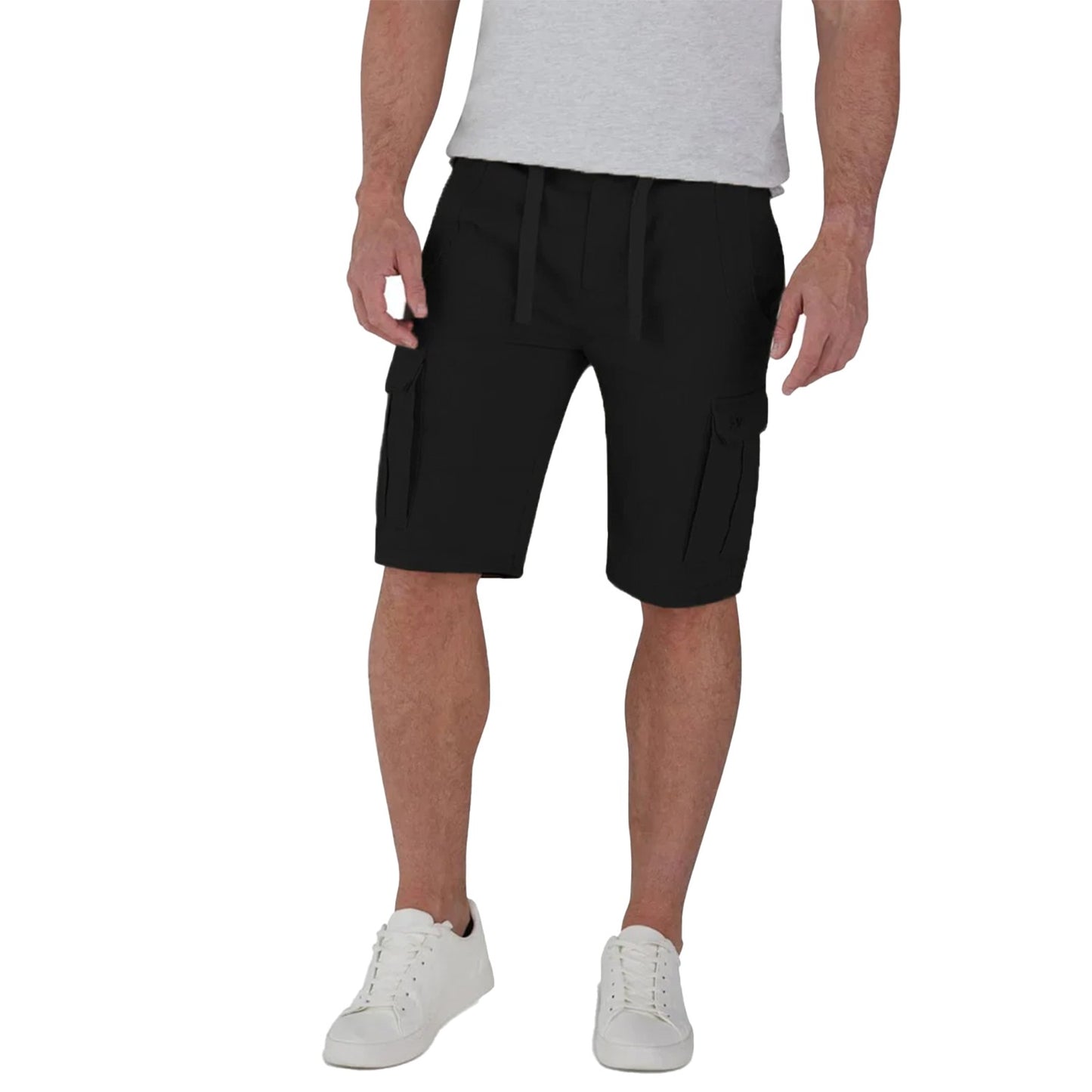 Black - Front - Raging Bull Mens Plain Cargo Shorts