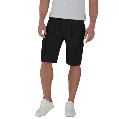 Black - Front - Raging Bull Mens Plain Cargo Shorts