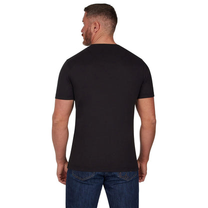 Black - Back - Raging Bull Mens Woven Patch T-Shirt