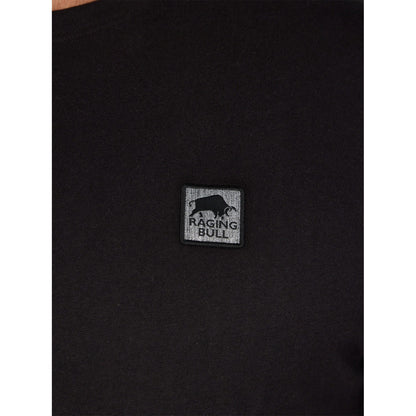 Black - Side - Raging Bull Mens Woven Patch T-Shirt