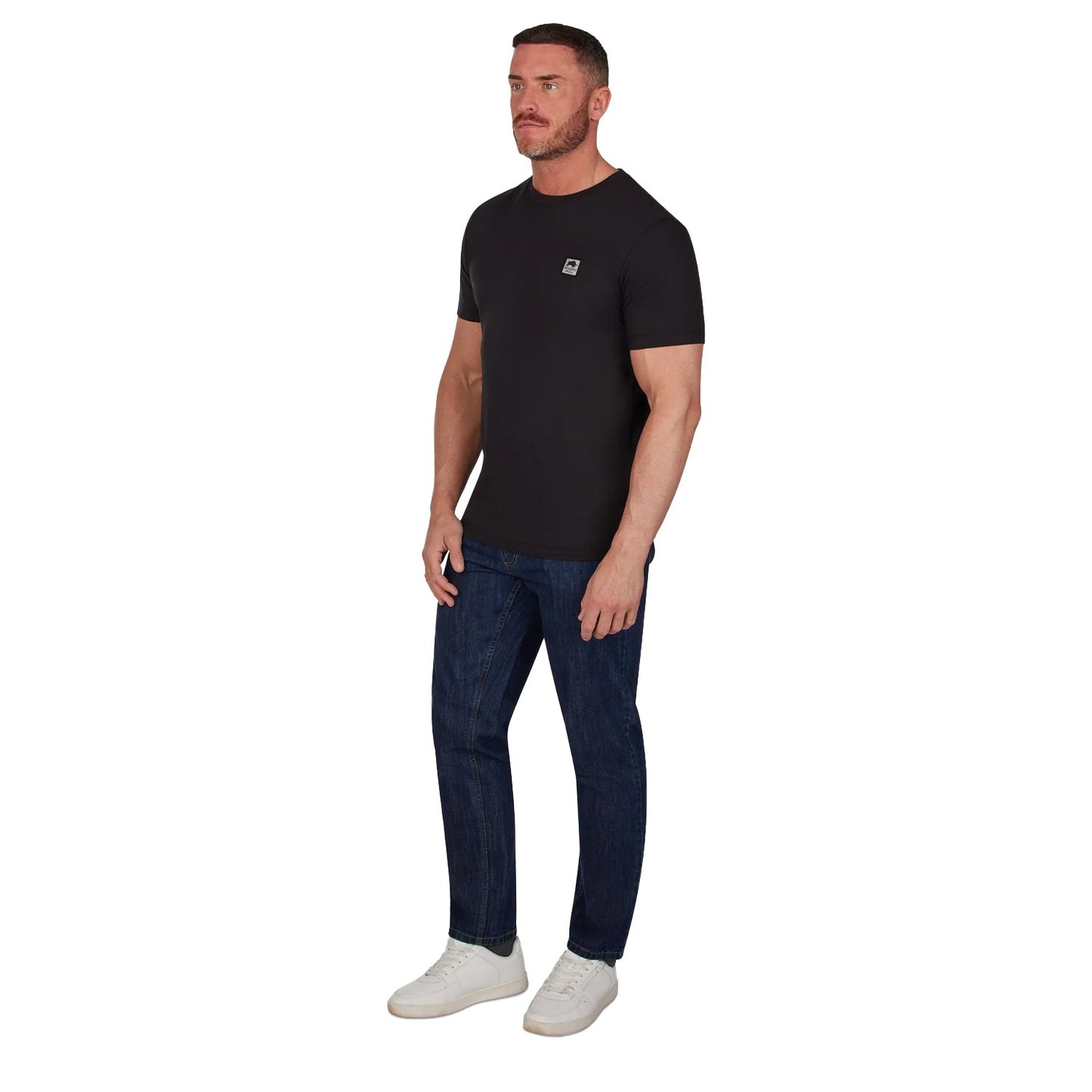 Black - Lifestyle - Raging Bull Mens Woven Patch T-Shirt