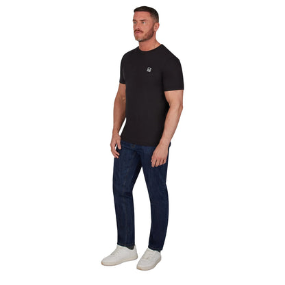 Black - Lifestyle - Raging Bull Mens Woven Patch T-Shirt