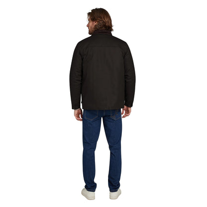 Brown - Back - Raging Bull Mens Wax Effect Cord Collar Jacket