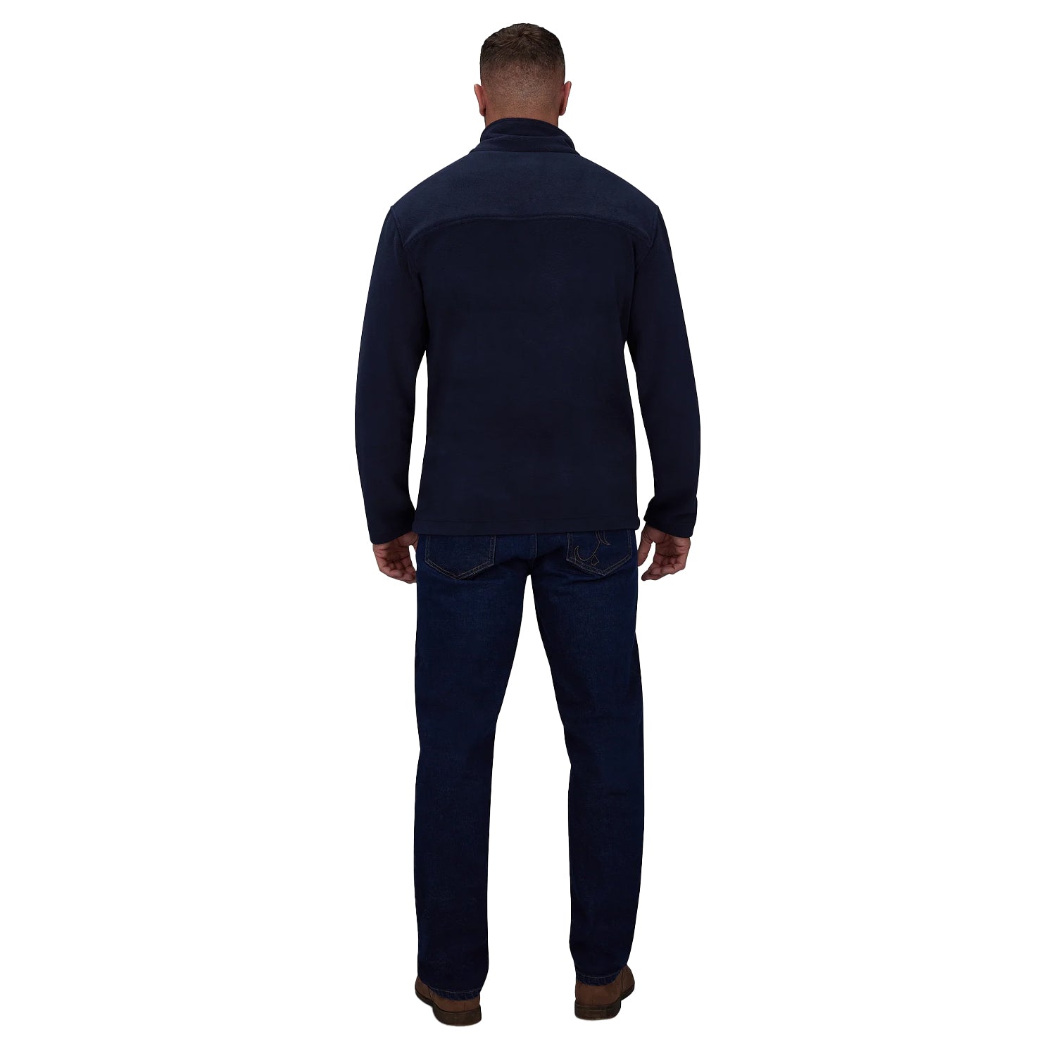 Navy - Back - Raging Bull Mens Full Zip Fleece Jacket
