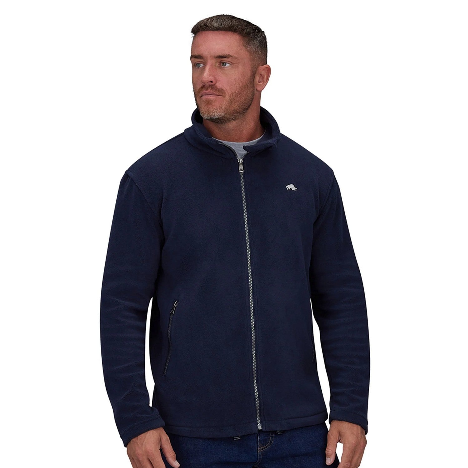 Navy - Lifestyle - Raging Bull Mens Full Zip Fleece Jacket