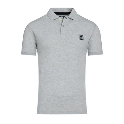 Grey Marl - Front - Raging Bull Mens Patch Jersey Polo Shirt