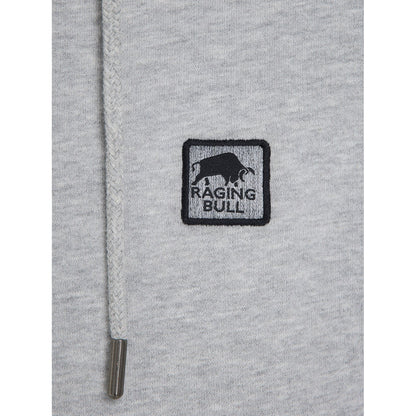 Grey Marl - Pack Shot - Raging Bull Mens Classic Pull Over Woven Patch Hoodie