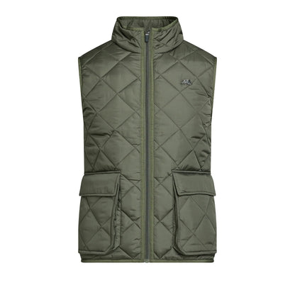 Khaki Green - Front - Raging Bull Mens Quilted Patch Pocket Gilet
