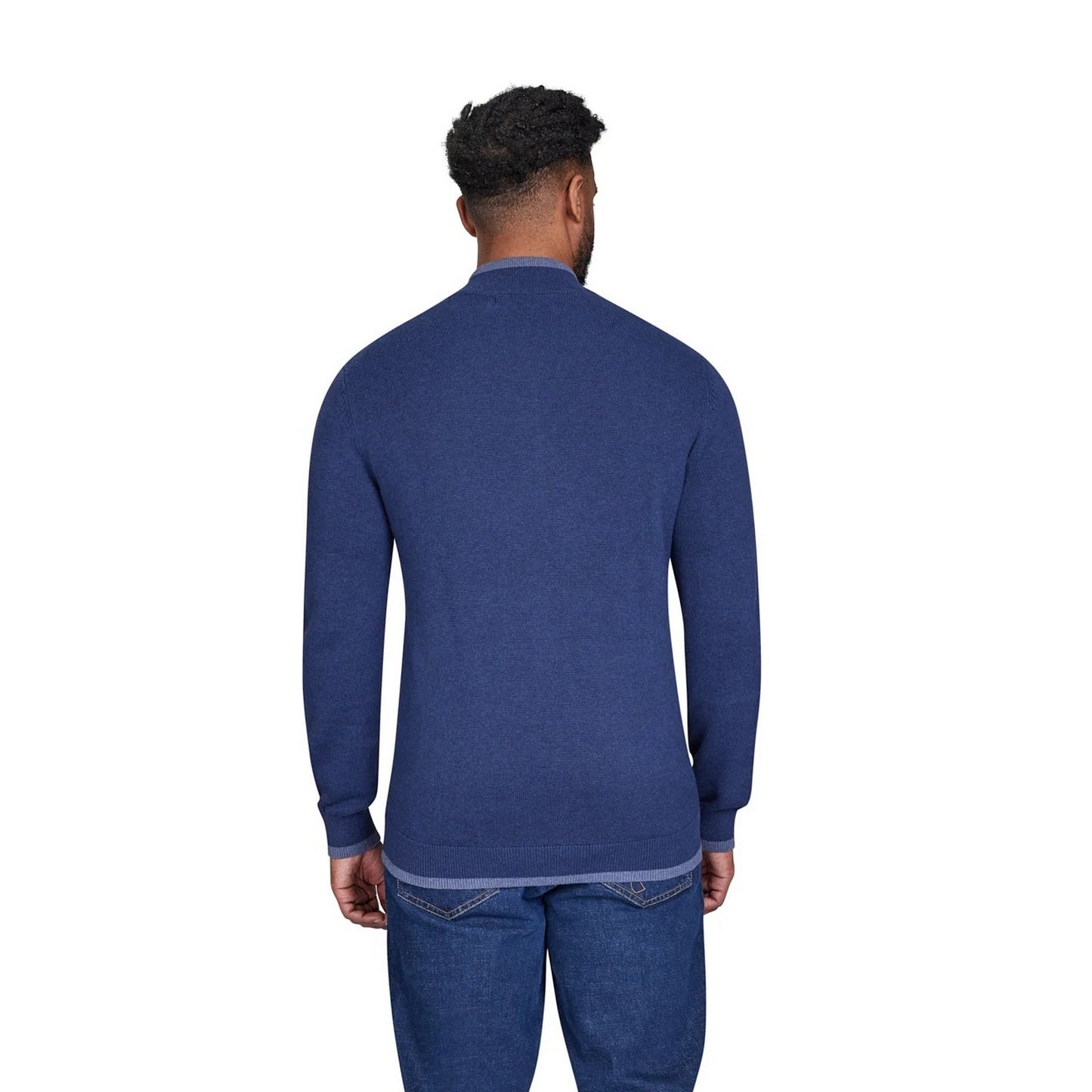 Navy - Back - Raging Bull Mens Full Zip Cardigan