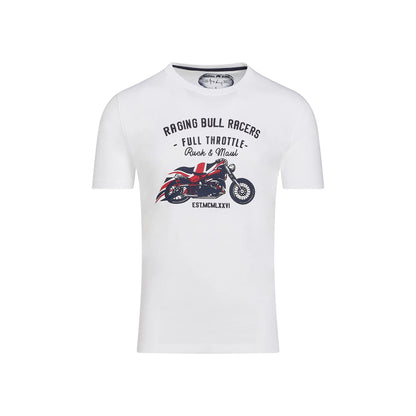 White - Front - Raging Bull Mens Racers Ruck & Maul T-Shirt