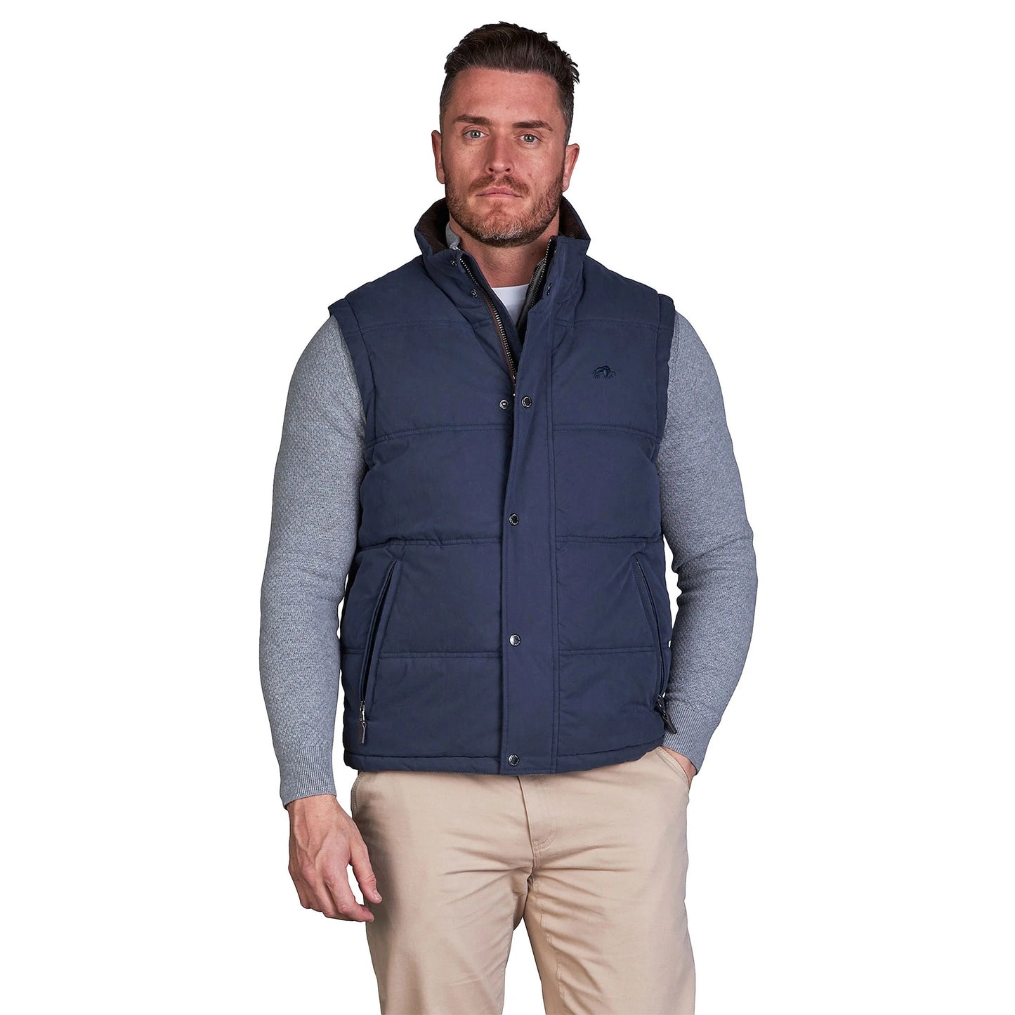 Navy - Side - Raging Bull Mens Classic Gilet
